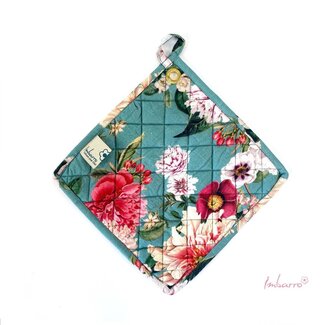 Pannenlappen Janne - set van 2 Aqua 25x25cm