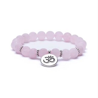 PuurSpirits Armband Rozenkwarts met OHM Bedel
