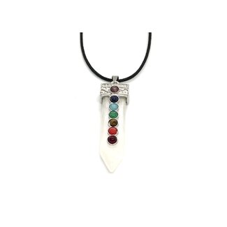 PuurSpirits Bergkristal Ketting  met Hanger - 7 Chakra Edelstenen