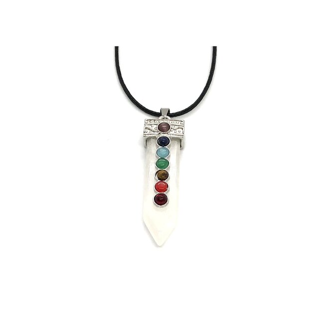 PuurSpirits Bergkristal Ketting  met Hanger - 7 Chakra Edelstenen