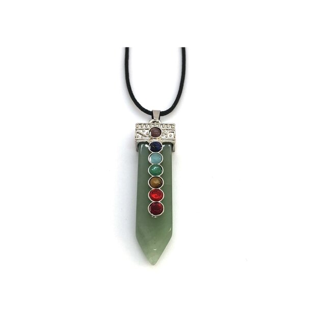 Ketting Jade Hanger met 7 Chakra Stenen in Cadeaudoos