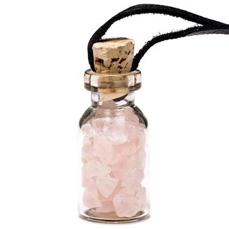 PuurSpirits Rozenkwarts Geschenkflesje Hanger met Koord