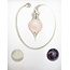 PuurSpirits Pendel  Bol  Set - Amethist -Bergkristal-Rozenkwarts