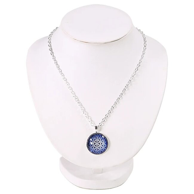 Ketting Bloem des Levens Zilverkleurig