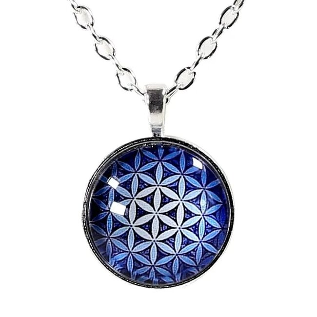Ketting Bloem des Levens Zilverkleurig