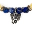 Armband Lapis Lazuli/Rutielkwarts met Ganesha