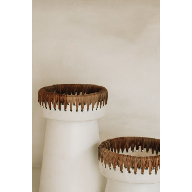 The Pretty Kaarsenhouder - Wit Naturel - S