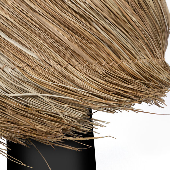 De Pandan Tafellamp - 41x41x56cm - Zwart/Naturel - Terracotta