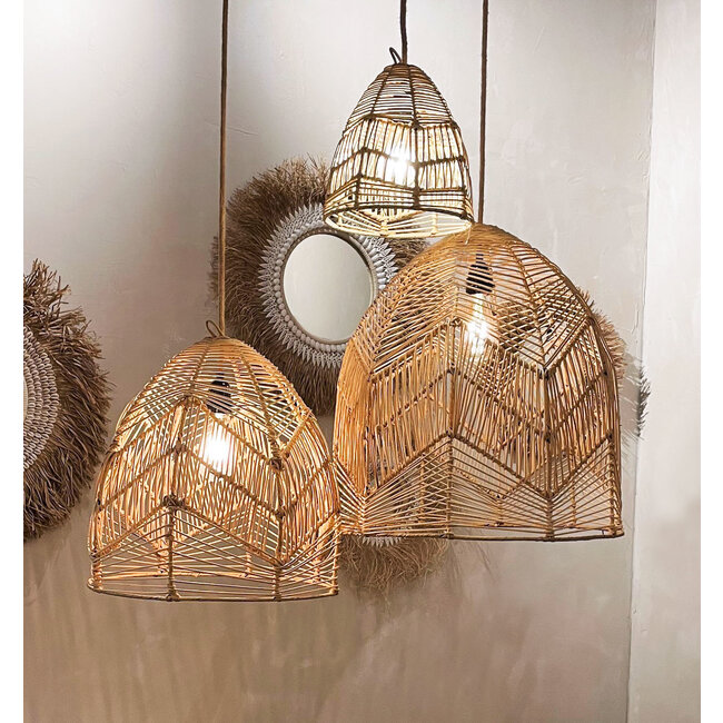De Bala Hanglamp - 40x40x42cm - Naturel - Rotan