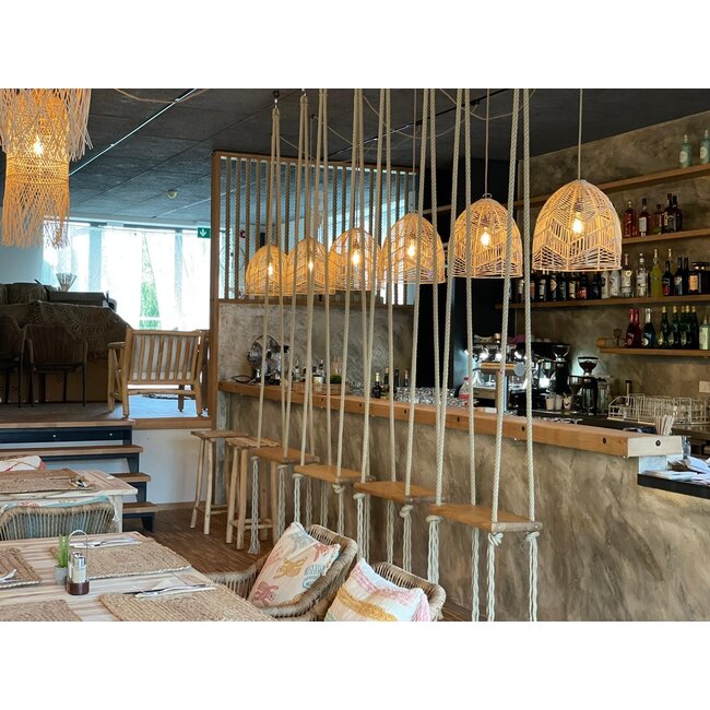 De Bala Hanglamp - 40x40x42cm - Naturel - Rotan