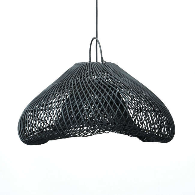 Hanglampkap Zwart Rotan Wolkvorm - Cloud