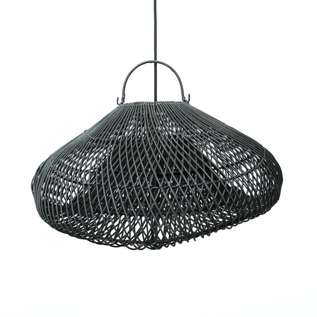 Hanglampkap Zwart Rotan Wolkvorm - Cloud