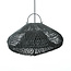 De Cloud Hanglamp - 60x60x35cm - Zwart - Rotan