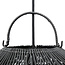 De Cloud Hanglamp - 60x60x35cm - Zwart - Rotan