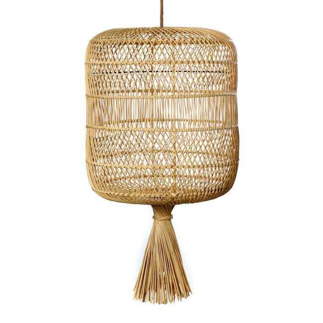 De Dumpling Hanglamp/Vloerlamp - ø40x70cm - Naturel - Rotan