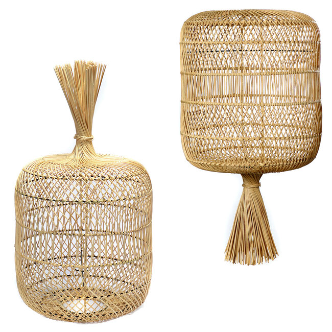 De Dumpling Hanglamp/Vloerlamp - ø40x70cm - Naturel - Rotan