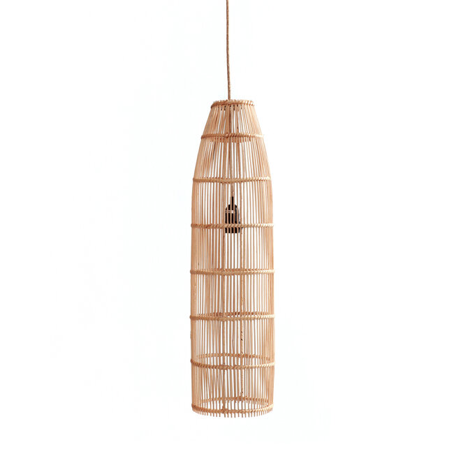 De Fish Trap Hanglamp/Vloerlamp - 23x90cm - Naturel - Rotan
