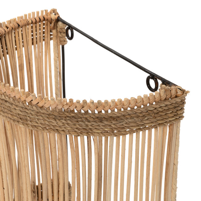 De Jalal Applique Muurlamp - 25x15x50cm - Naturel - Rotan