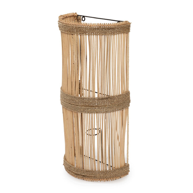 De Jalal Applique Muurlamp - 25x15x50cm - Naturel - Rotan