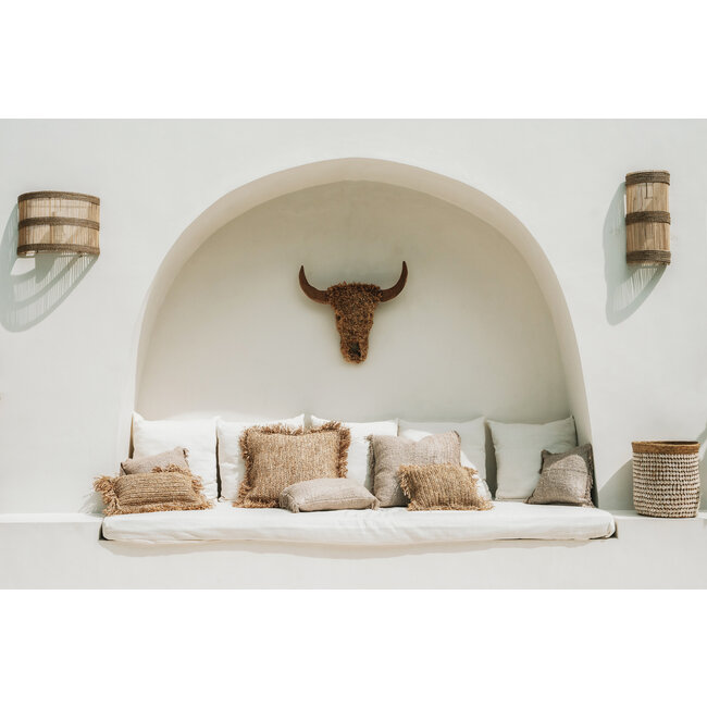 De Jalal Applique Muurlamp - 25x15x50cm - Naturel - Rotan