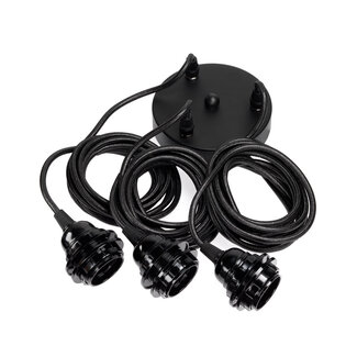 Lampfitting Plafond Zwart Voor 3 Lampen