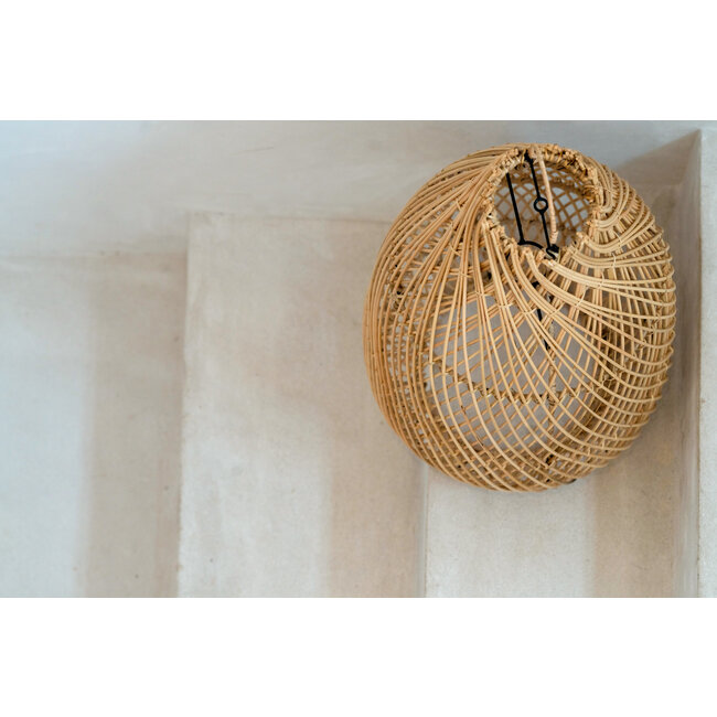 De Kendi Hanglamp/Vloerlamp - 30x60cm - Naturel - Rotan