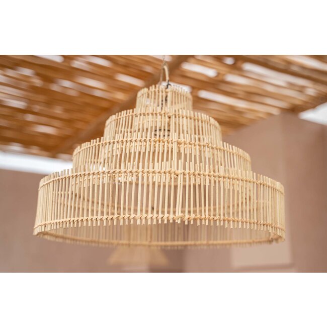 De Wedding Cake Hanglamp - 51x51x32cm - Naturel - Rotan