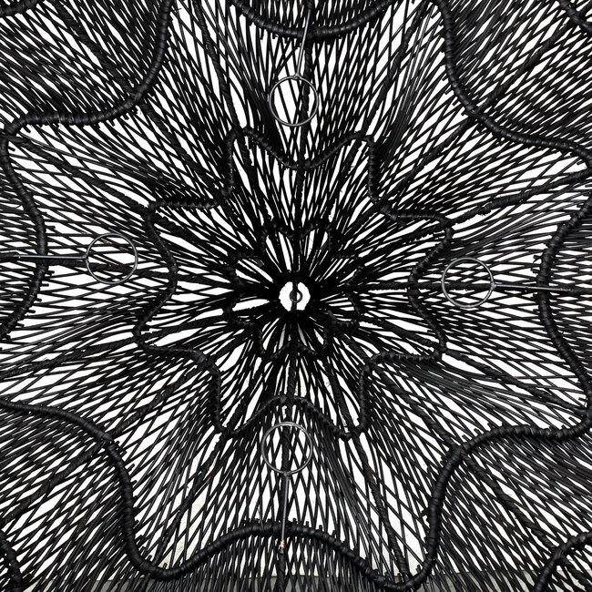 Rotan Hanglamp Kap Zwart - 60 cm | Whipped