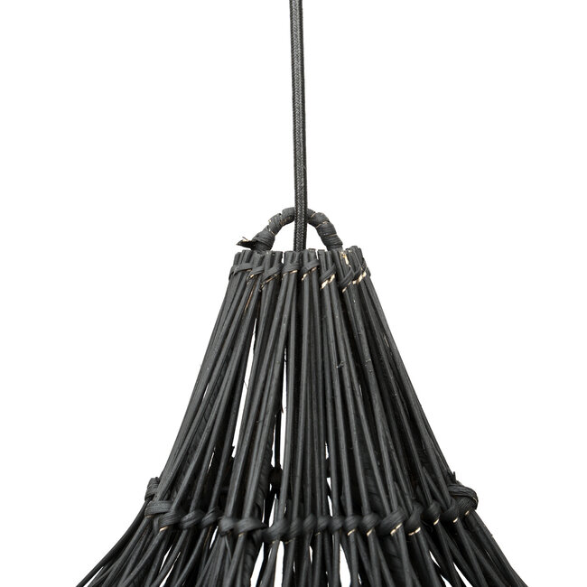 Rotan Hanglamp - 110x110x80 - Zwart - Rotan