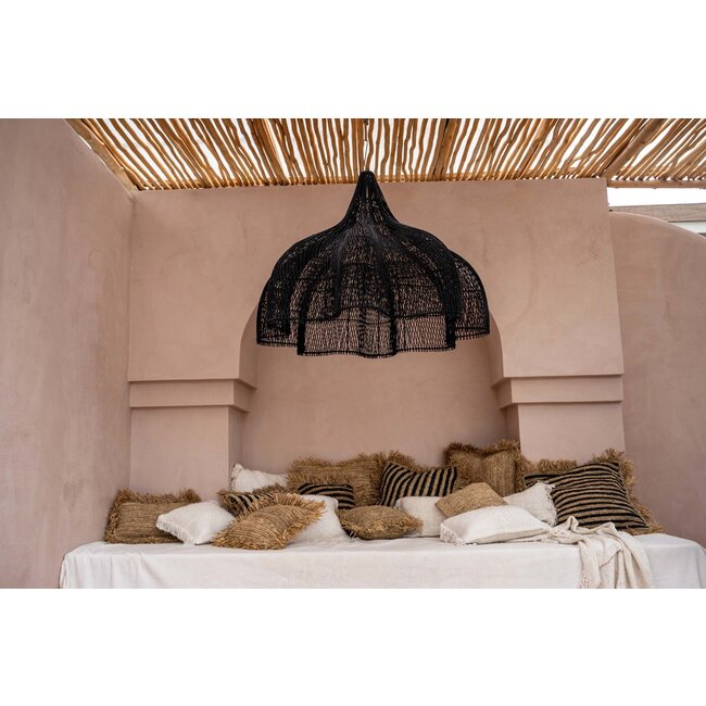 Rotan Hanglamp - 110x110x80 - Zwart - Rotan