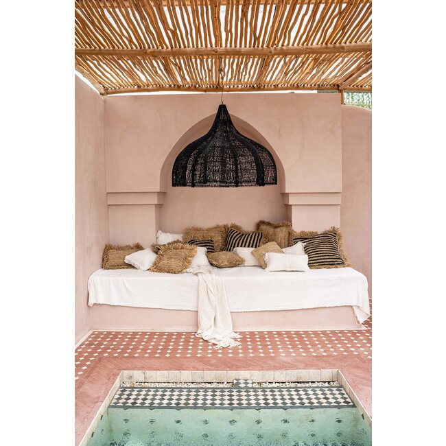 Rotan Hanglamp - 110x110x80 - Zwart - Rotan