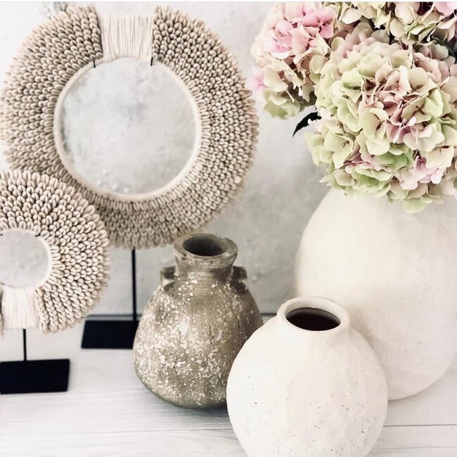 De Papua Disc Decoratie op Standaard - Wit - M