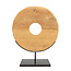 De Teak Disc op Stand - 48x15x60cm - Naturel - Teakhout/Metaal