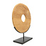 De Teak Disc op Stand - 38x12x50cm - Naturel - Teakhout/Metaal
