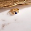 Ring Lapis Lazuli Edelsteen 24 Karaats Verguld