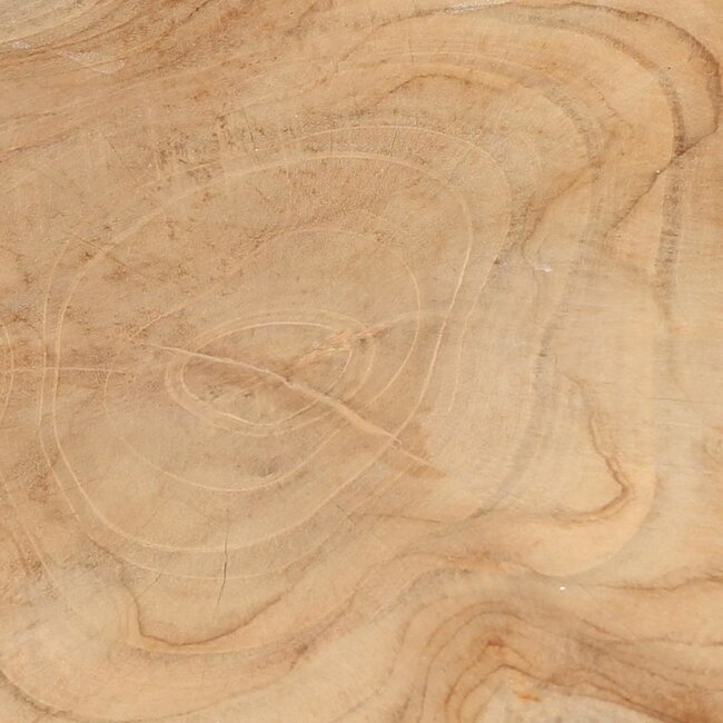 De Organic Bijzettafel - 45x45x40cm - Naturel/Wit - Teakhout