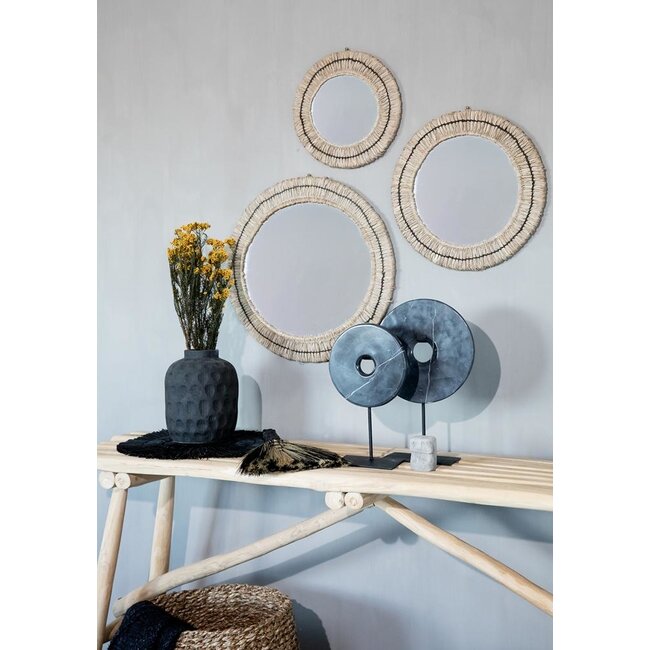 De Marmeren Disc op Stand - Zwart - S - 15x7x25 cm