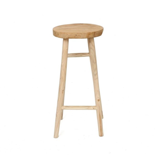 Barkruk Massief Teakhout Naturel 75 cm - Kedut