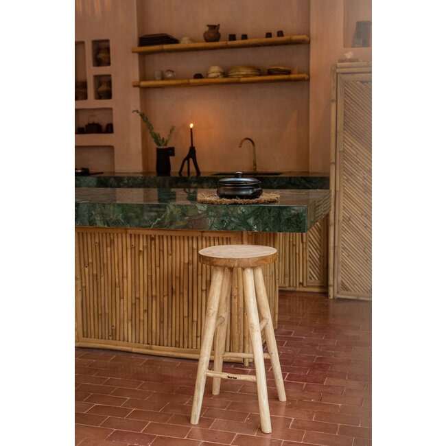 Barkruk Massief Teakhout Naturel 75 cm - Kedut