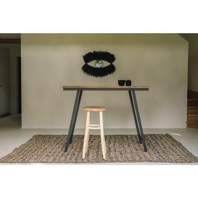 De Kedut Barkruk - 35x75cm - Naturel - Teakhout