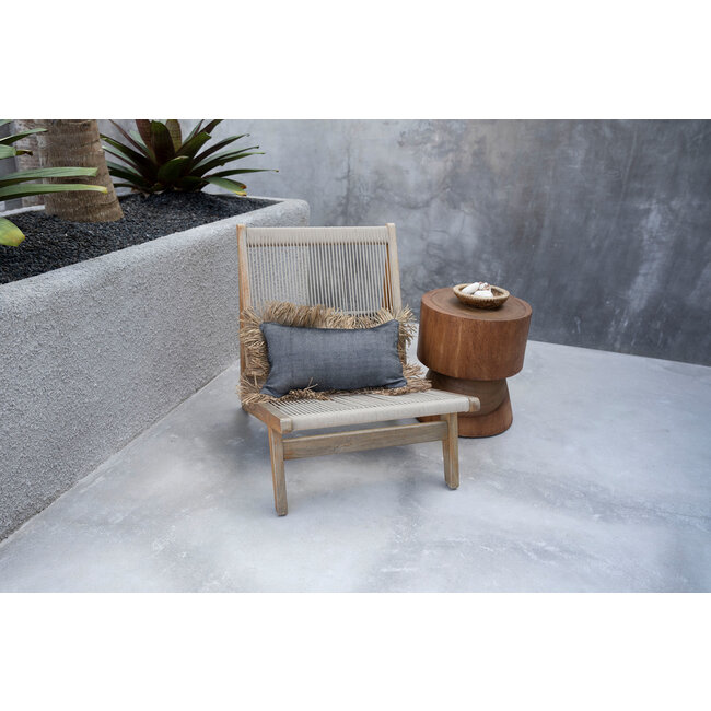 De Cotton Bonita Kussenhoes - Zwart Naturel - 30x50