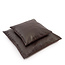 Bazar Bizar De Four Panel Leather Kussenhoes - Chocolade - 40x40