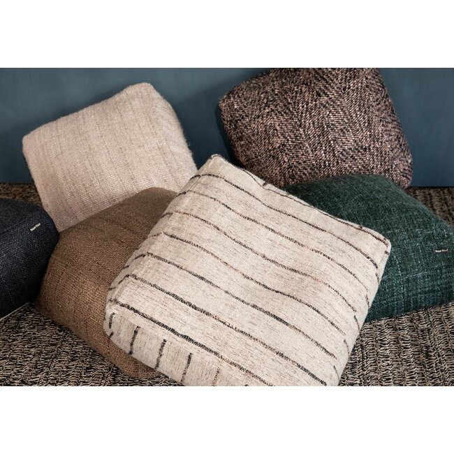 De Oh My Gee Poef - 60x60x25 cm - Donkergroen - Katoen