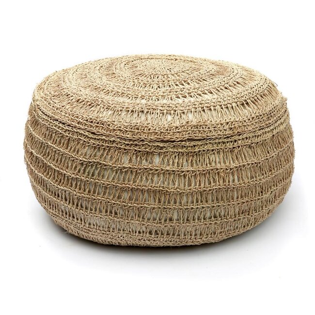 De Seagrass Poef Rond - ø60x35cm - Naturel