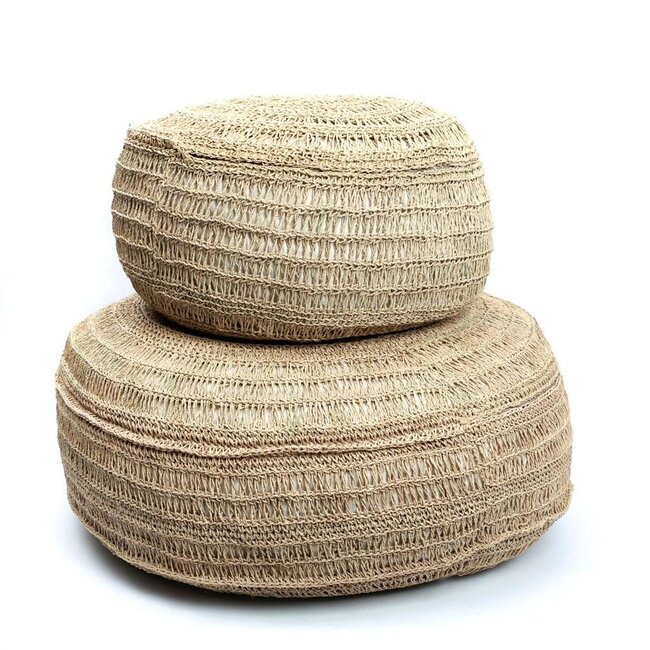 De Seagrass Poef Rond - ø60x35cm - Naturel
