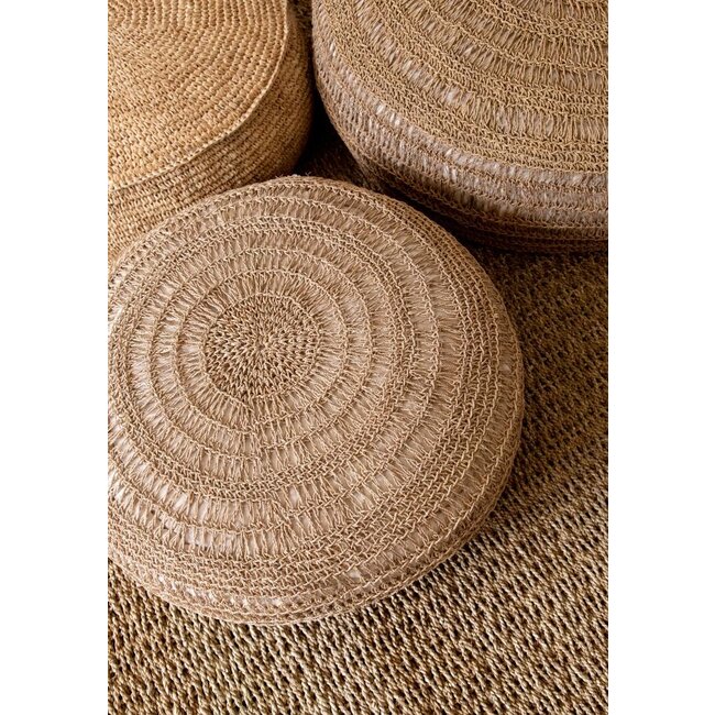 De Seagrass Poef Rond - ø60x35cm - Naturel