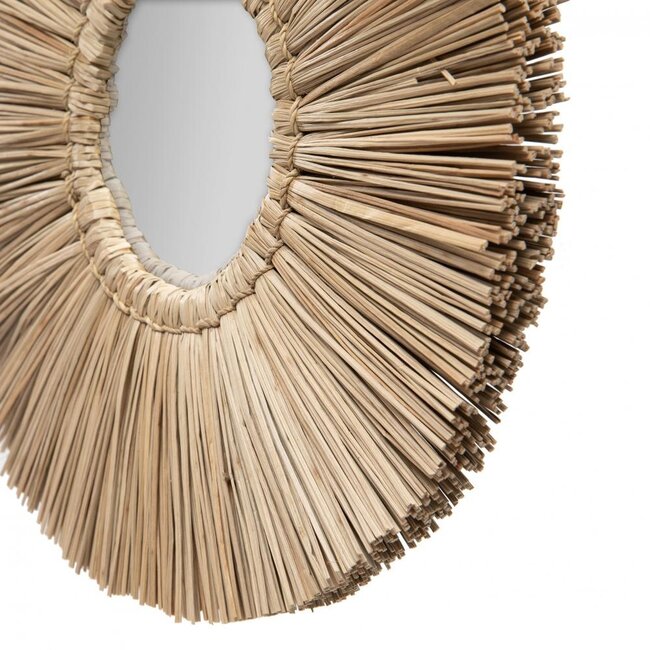 De Alang Alang Spiegel - ø45cm - Naturel 