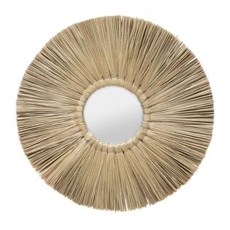 De Alang Alang Spiegel - ø45cm - Naturel 