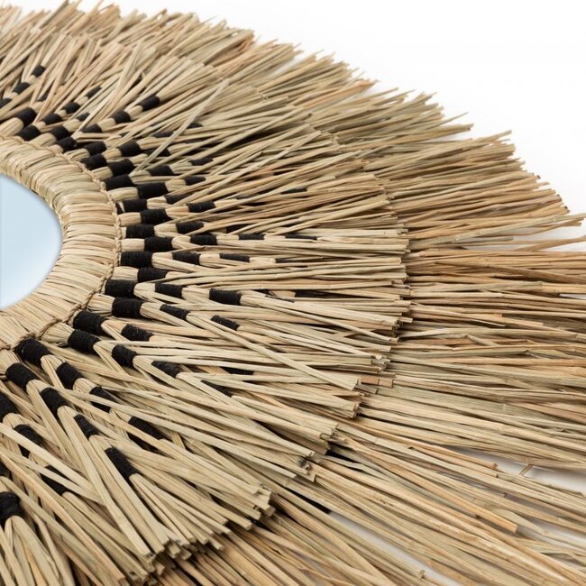De Havana Spiegel - ø70cm - Naturel/Zwart - Gras