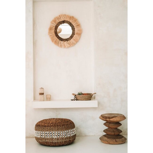 Spiegel Rond Naturel Gras M - Mowgli